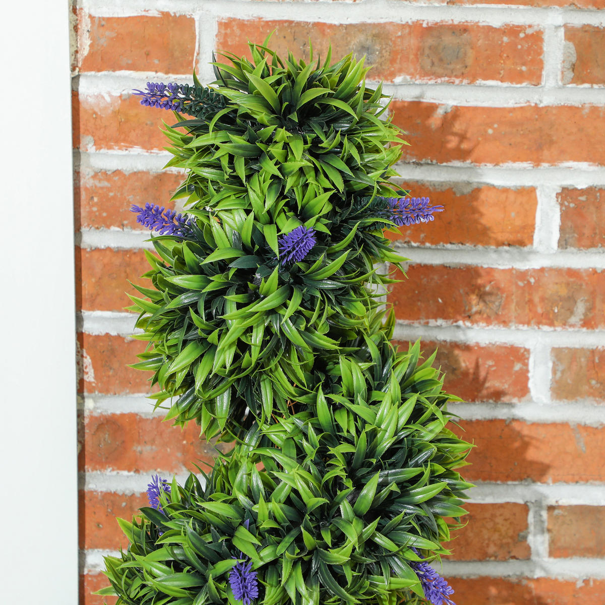 2ER Set Künstlicher Spiralen-Buchsbaum mit Lavendel groß 115cm im Topf - Grün, Kunststoff (115cm) - HOMCOM