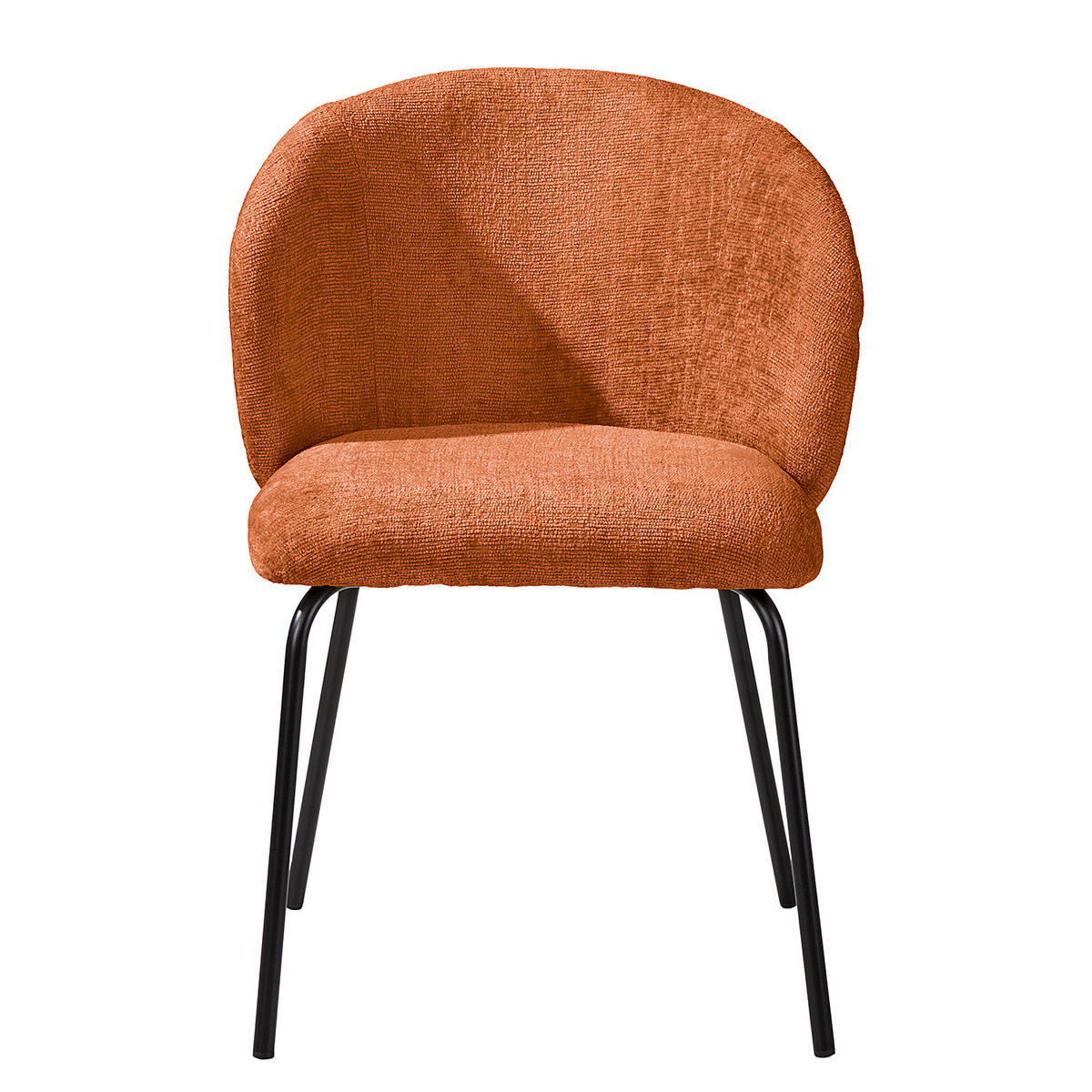 POLSTERSTUHL - 2er-Set - Chenille / Edelstahl - Terracotta, Textil/Metall (54/78/50cm) - home24