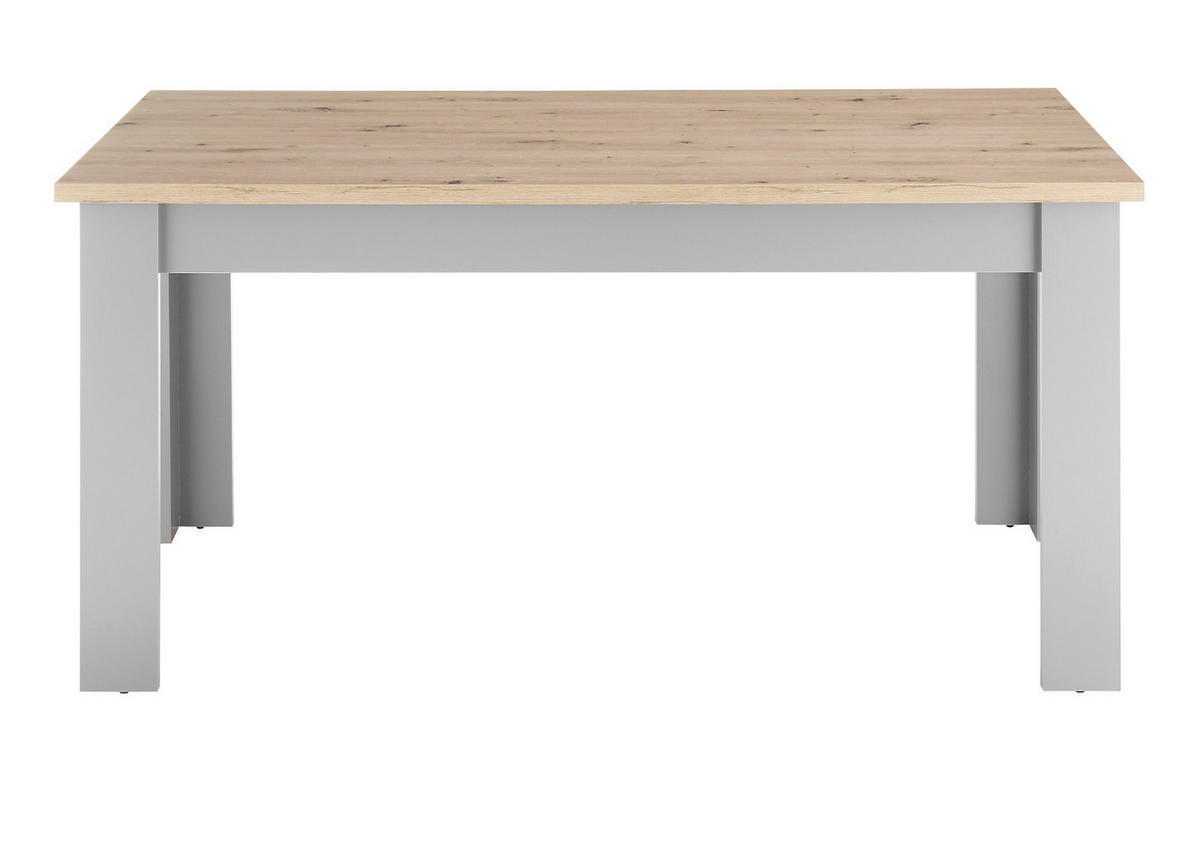 ESSTISCH grau, Artisan Eiche 160 x 90 cm, Küchentisch im Landhaus-Stil - Hellgrau/Eiche Artisan, Holzwerkstoff (160/90/76cm) - Furn.Design