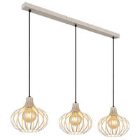 HÄNGELEUCHTE Metall creme sandfarben Gitter Design - Bernsteinfarben, Glas (103/25/150cm) - Globo Lighting