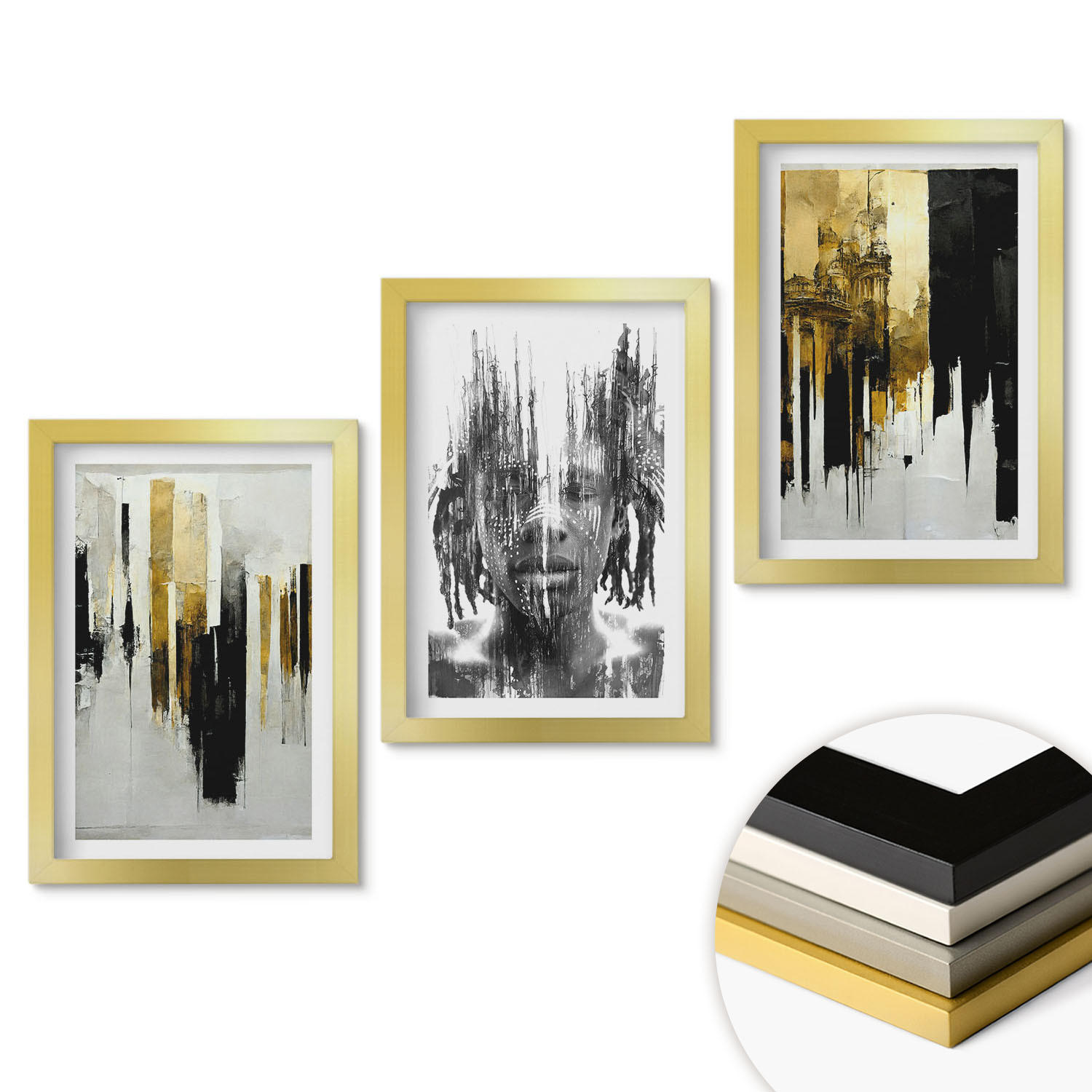 ArtPrintCave Wandbilder Gold 20x30 cm