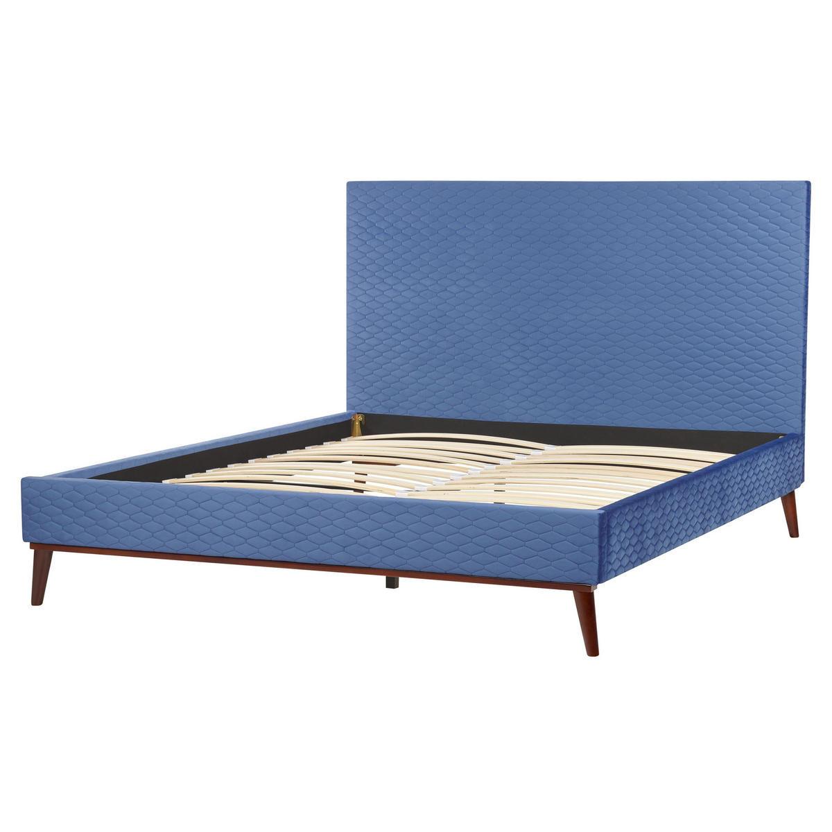POLSTERBETT mit Lattenrost 180/200 cm Blau Bayonne - Blau, Textil (180/200cm) - Beliani