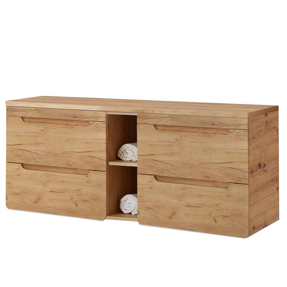 WASCHBECKENSCHRANK Luton-56 - Braun, Holzwerkstoff (141/62/46cm) - Lomado