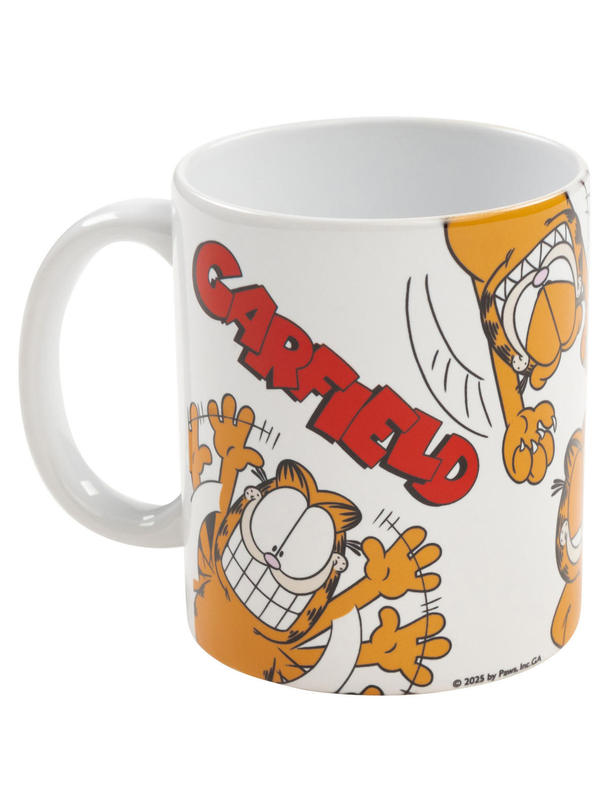 KAFFEEBECHER Garfield Zunge raus Weiß 320 ml - Weiß, Keramik (0.32L) - United Labels