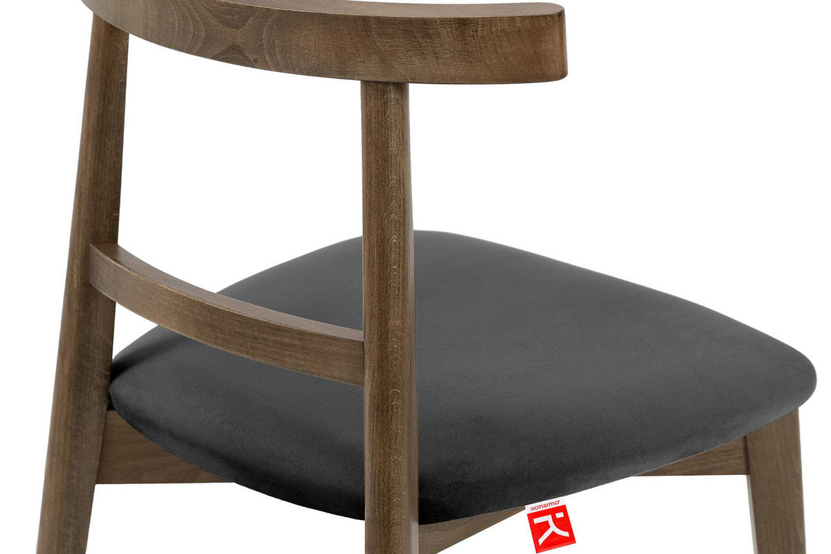 ESSTISCHSTÜHLE LILIO 2 St Vintage, Graphit / Lefkas-Eiche - Dunkelgrau/Eichefarben, Holz/Textil (47/76/45cm) - KONSIMO®
