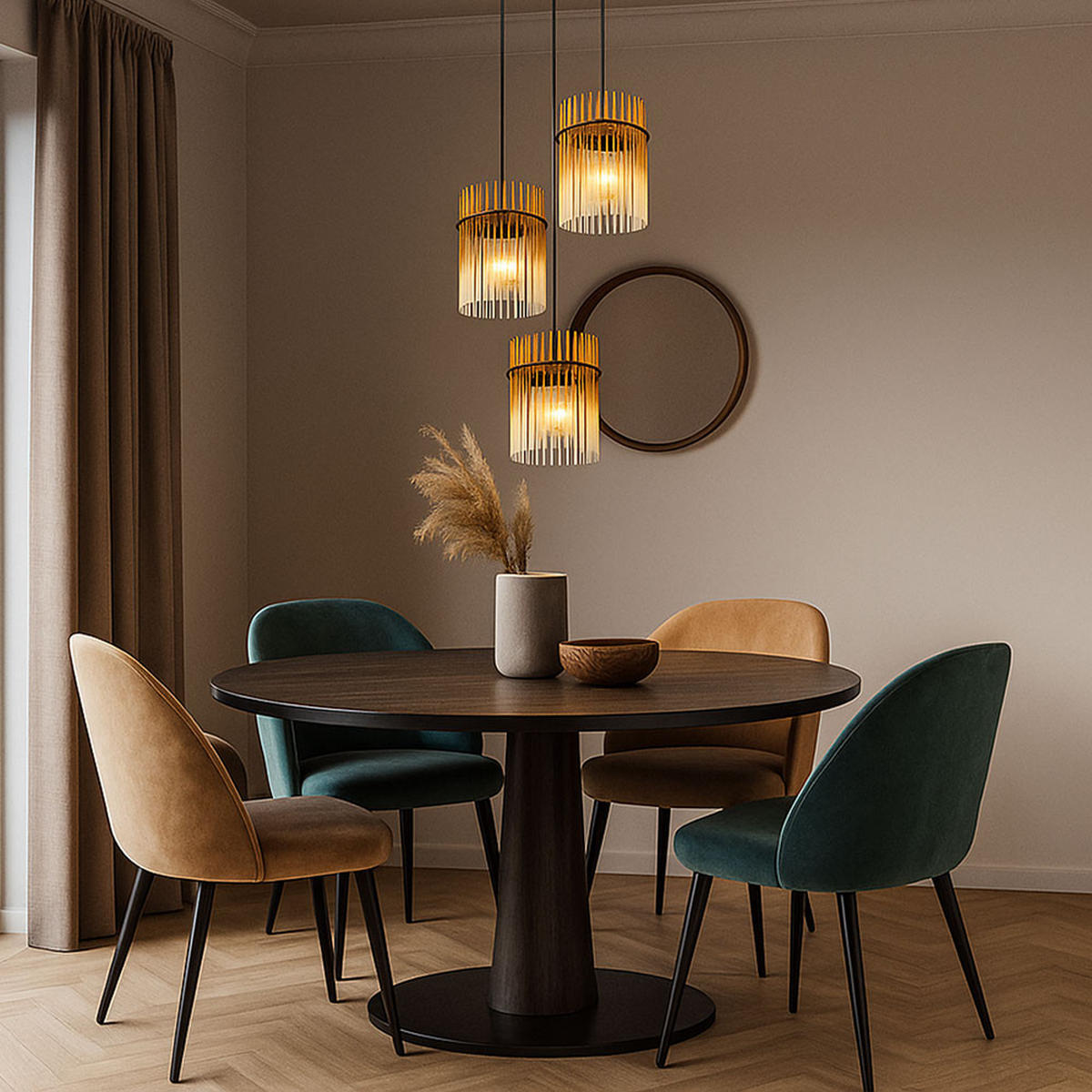 LED HÄNGELEUCHTE Metall Orange - Orange, Glas (47/47/140cm) - Globo Lighting