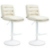 BARHOCKER 2er Set Stoff creme - Creme/Weiß, Textil/Metall (42/94/56cm) - CLP