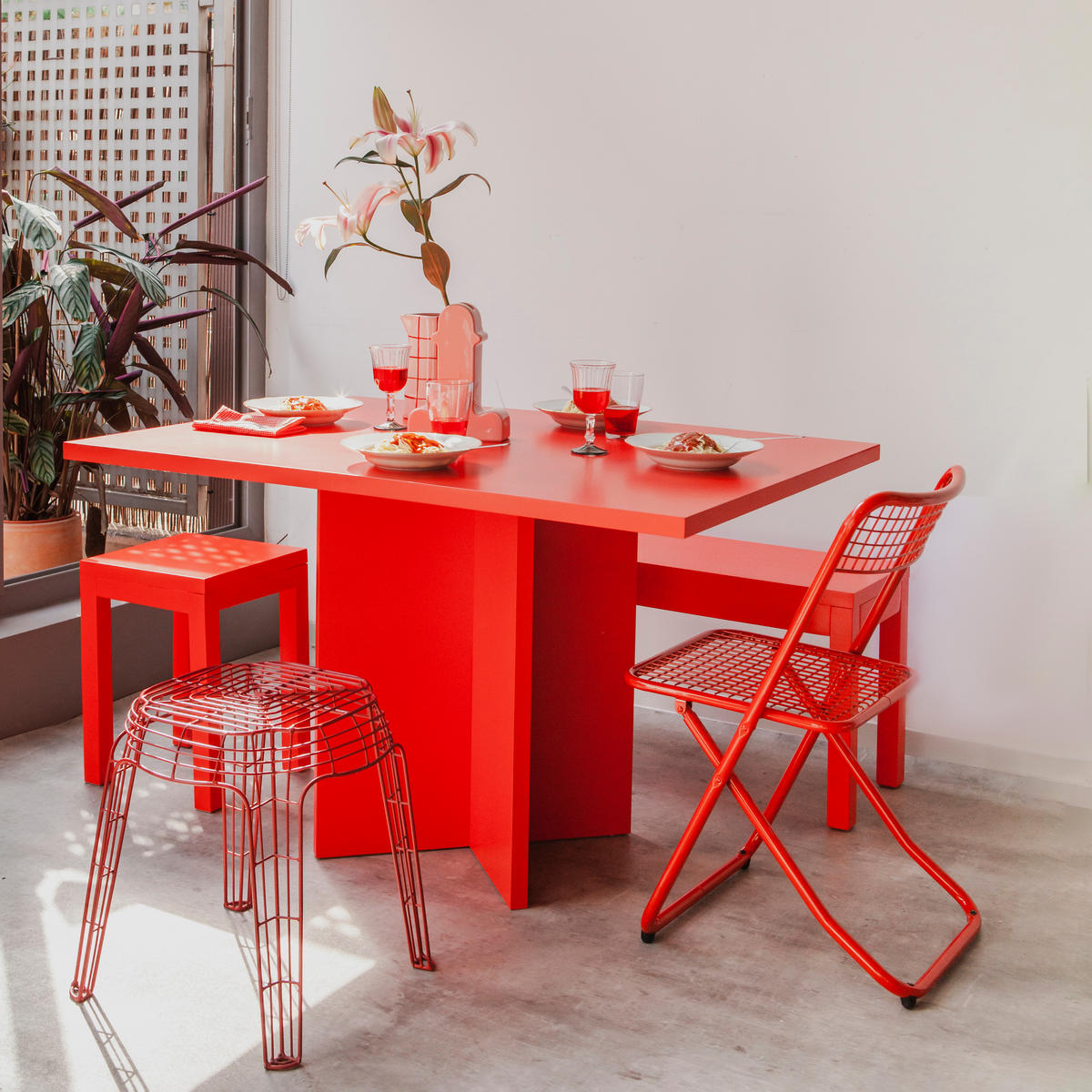 ESSTISCH Rechteckiger mit laminiertem 3 cm in Rot, 90/120 cm - Rot, Holzwerkstoff (90/120/75cm) - RNT By Really Nice Things