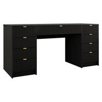 SCHREIBTISCH Tireno Bis - Goldfarben/Schwarz, Holzwerkstoff/Metall (55/154/76cm) - MIRJAN24