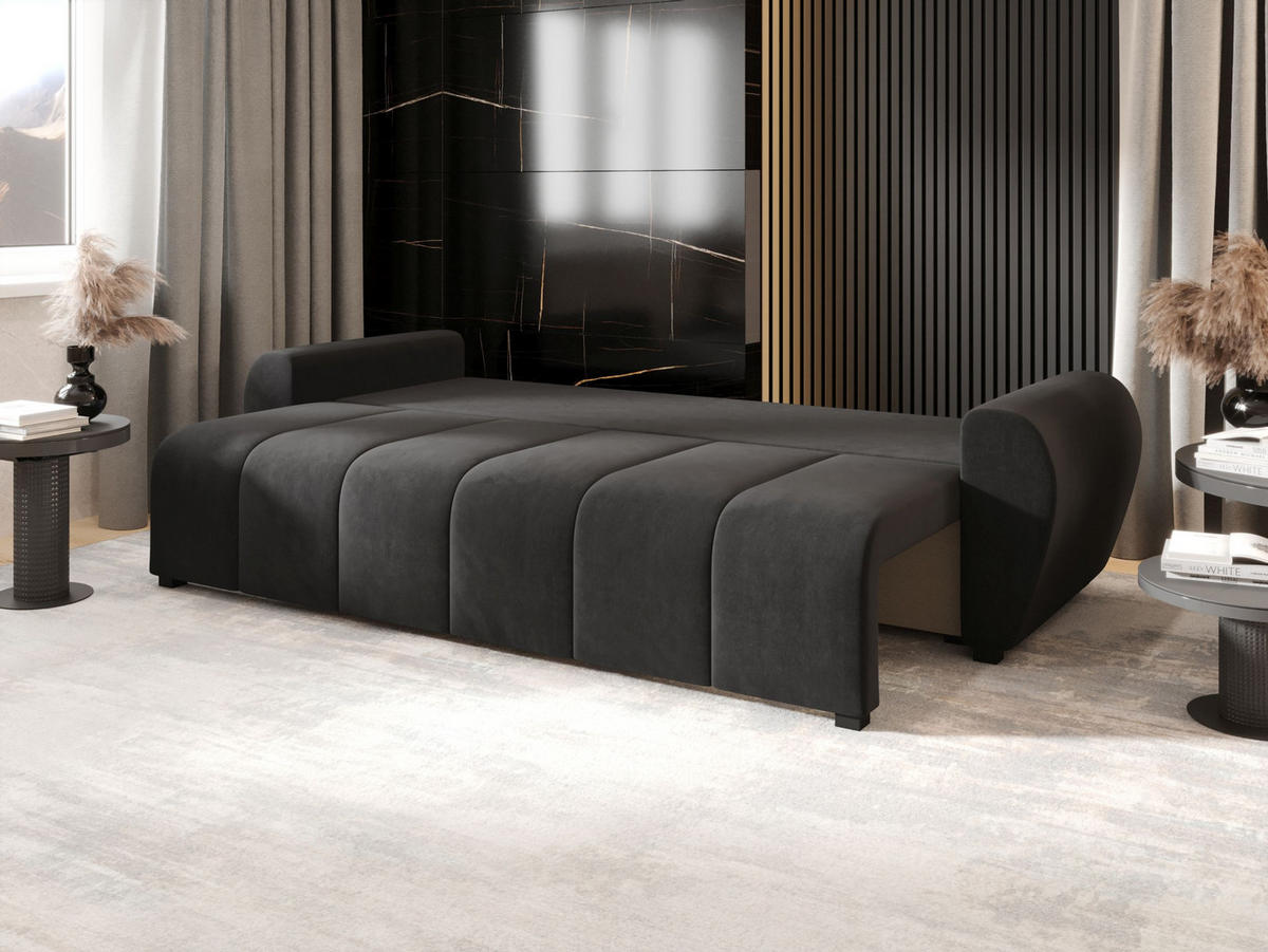 SOFA MOLISA mit Schlaffunktion ITAKA 27 mit Stauraum - Grau, Textil (86/82/246cm) - Bedante