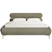 POLSTERBETT Roule Cord Olivgrün 160x200 cm - Goldfarben/Olivgrün, Textil/Metall (160/200cm) - Selsey