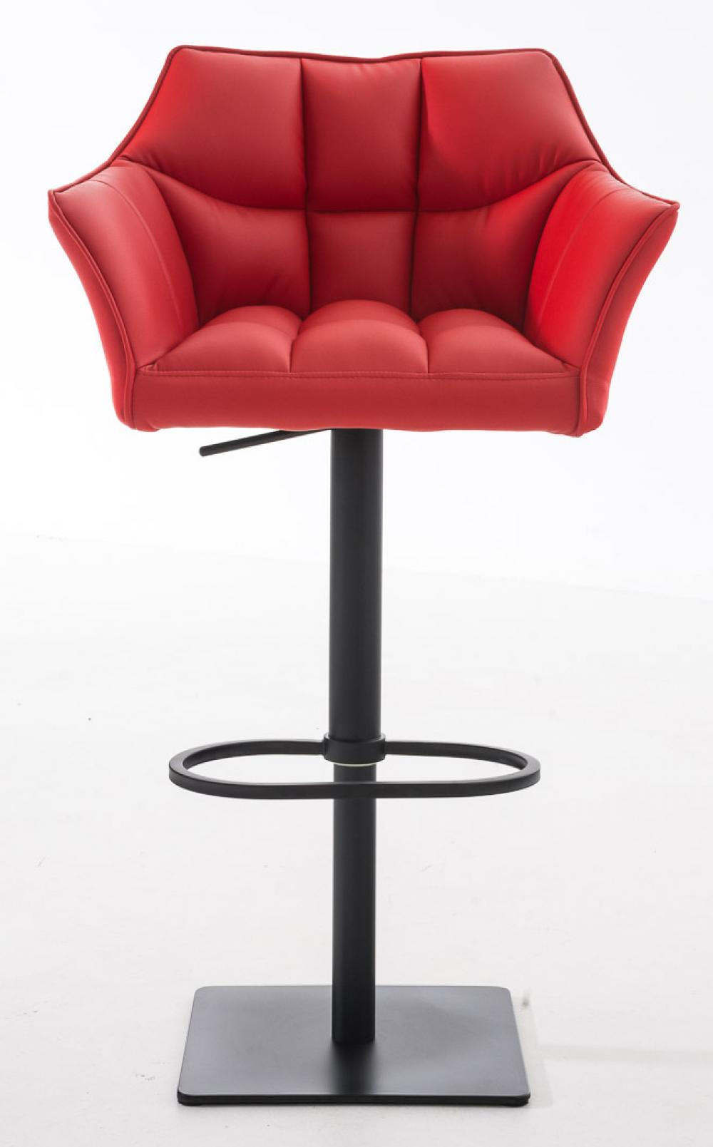 BARHOCKER 2er Set Lederlook Rot - Rot/Schwarz, Textil/Metall (64/88/45cm) - CLP