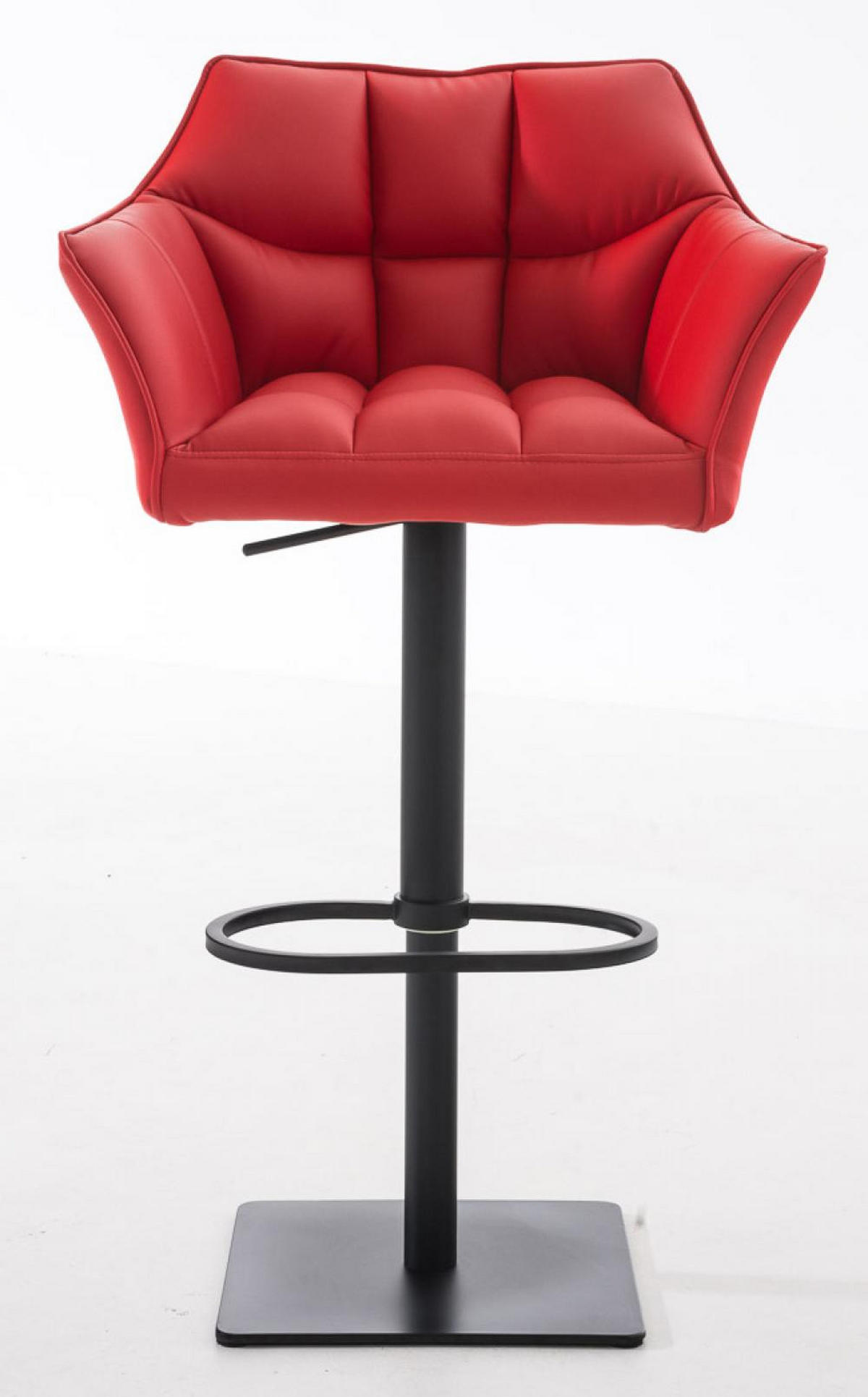 BARHOCKER 2er Set Lederlook Rot - Rot/Schwarz, Textil/Metall (64/88/45cm) - CLP