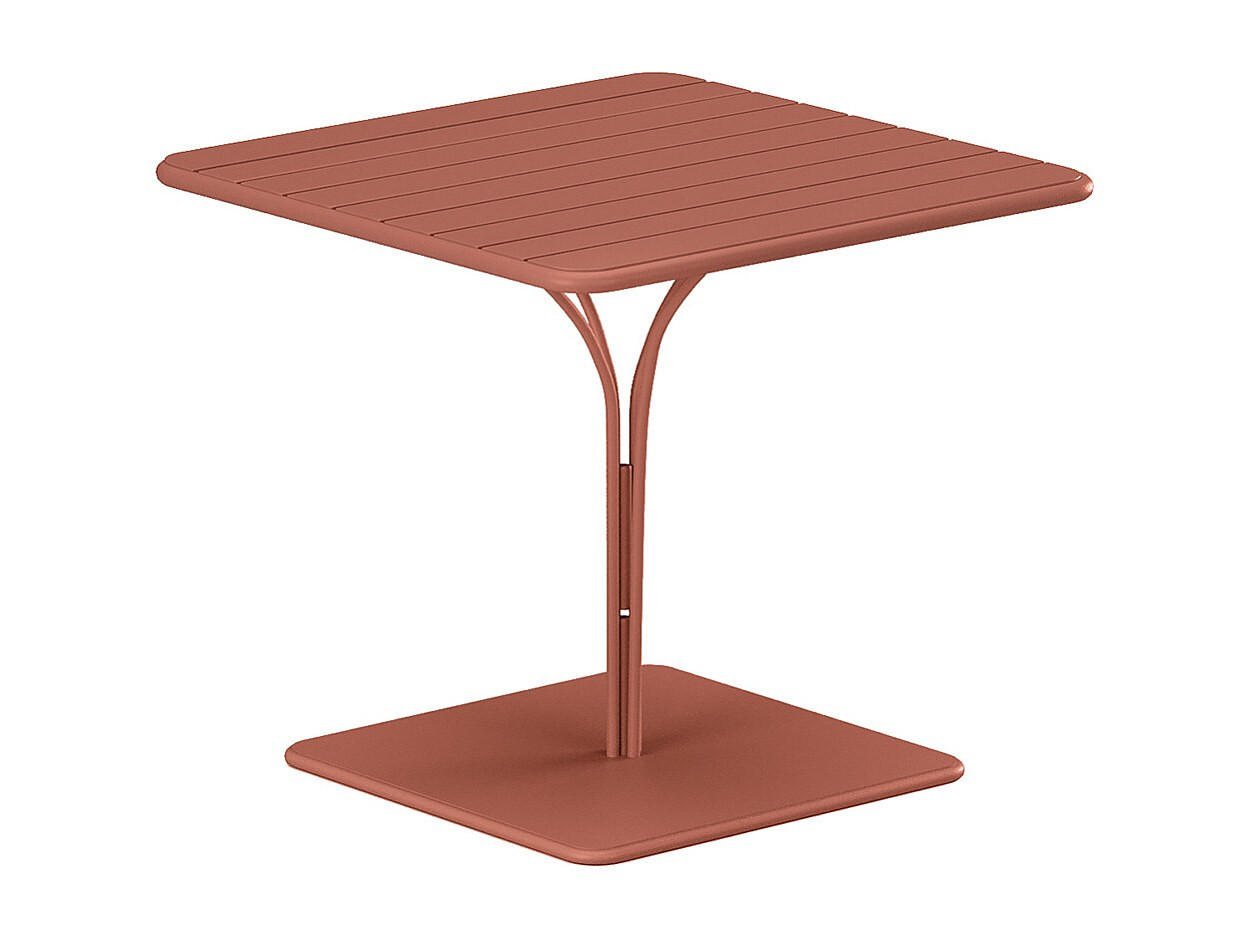 GARTENTISCH - L. 80 cm - Metall - Terracotta - MIRMANDE von MYLIA - Braun, Metall (80/80/75cm) - Vente-Unique