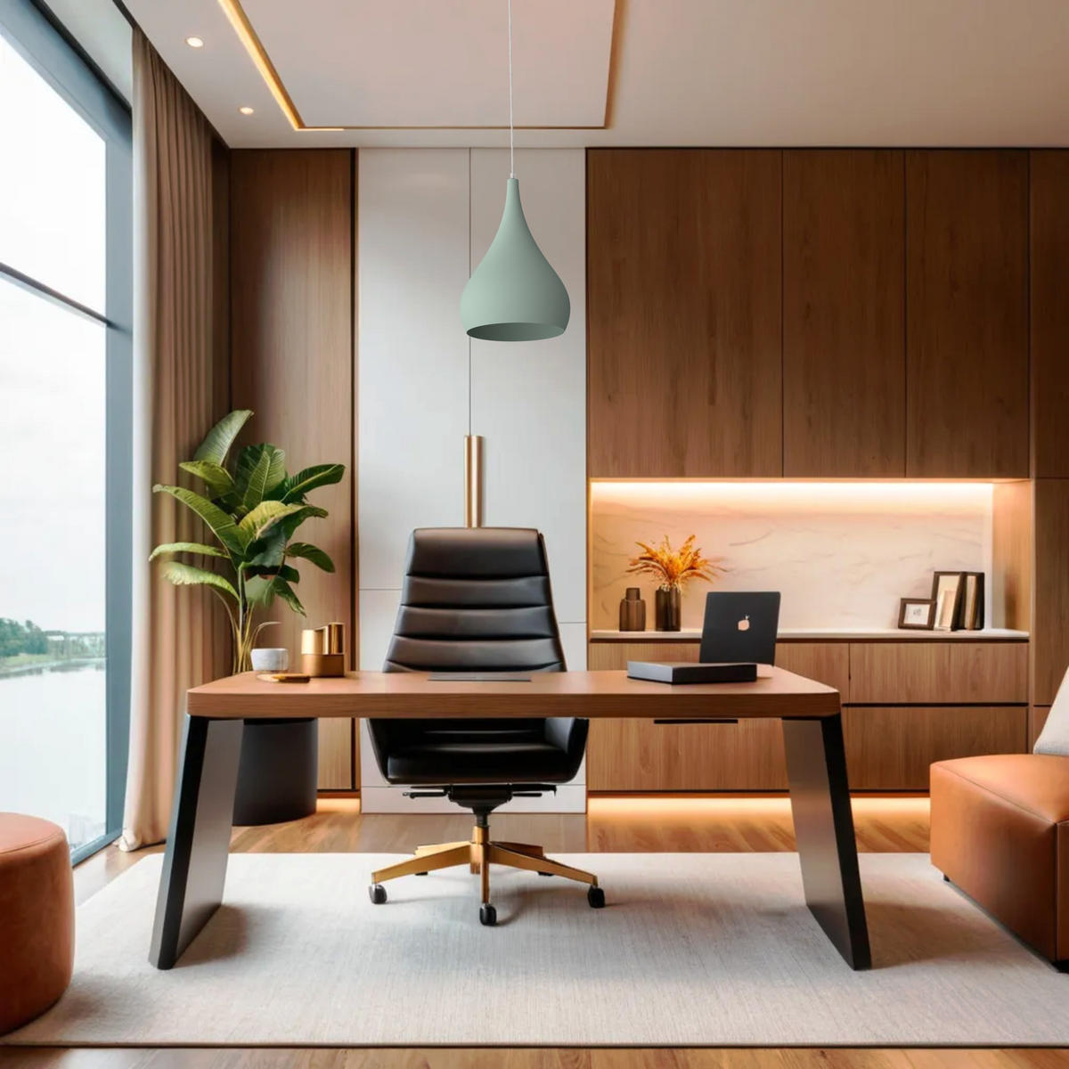 HÄNGELEUCHTE - Grün, Metall (25/25/120cm) - Lumicom