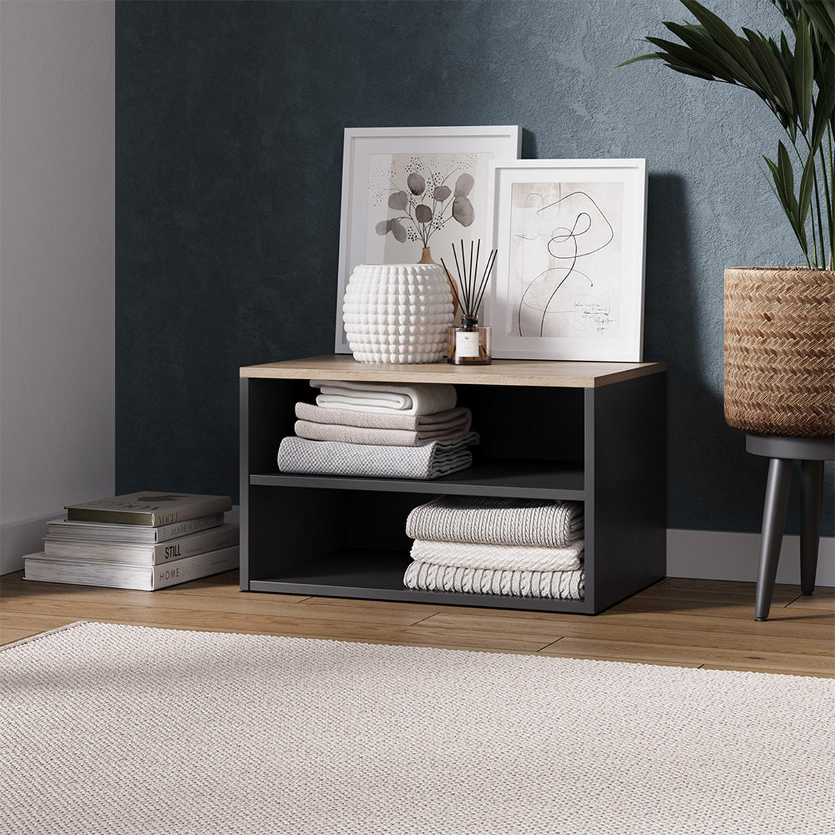 KOMODA Betti Anthracite/Sonoma - Sonoma dub/antracitová, kompozitní dřevo (60/36/40cm) - Vicco