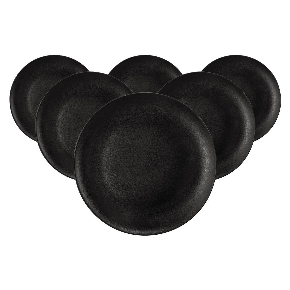 FRÜHSTÜCKSTELLER Liberty Velvet Black schwarz ø 22,7 cm 6er Set - Schwarz, Keramik (22.7cm) - Seltmann Weiden