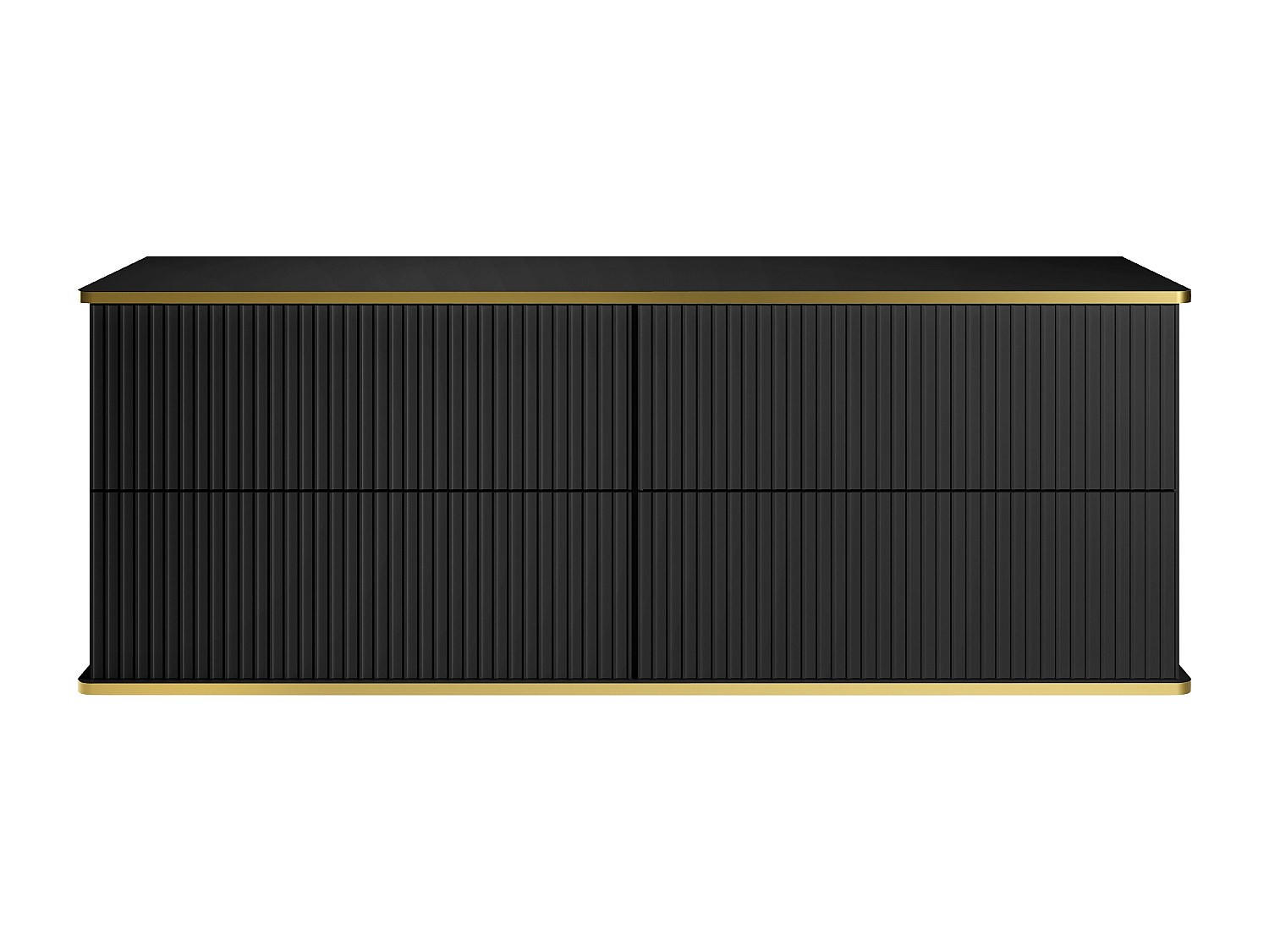 WASCHBECKENUNTERSCHRANK - 150 cm x 47 cm - holz - schwarz Keliza - Schwarz, Holz (150/54/47cm) - Vente-Unique