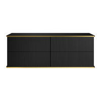 WASCHBECKENUNTERSCHRANK - 150 cm x 47 cm - holz - schwarz Keliza - Schwarz, Holz (150/54/47cm) - Vente-Unique