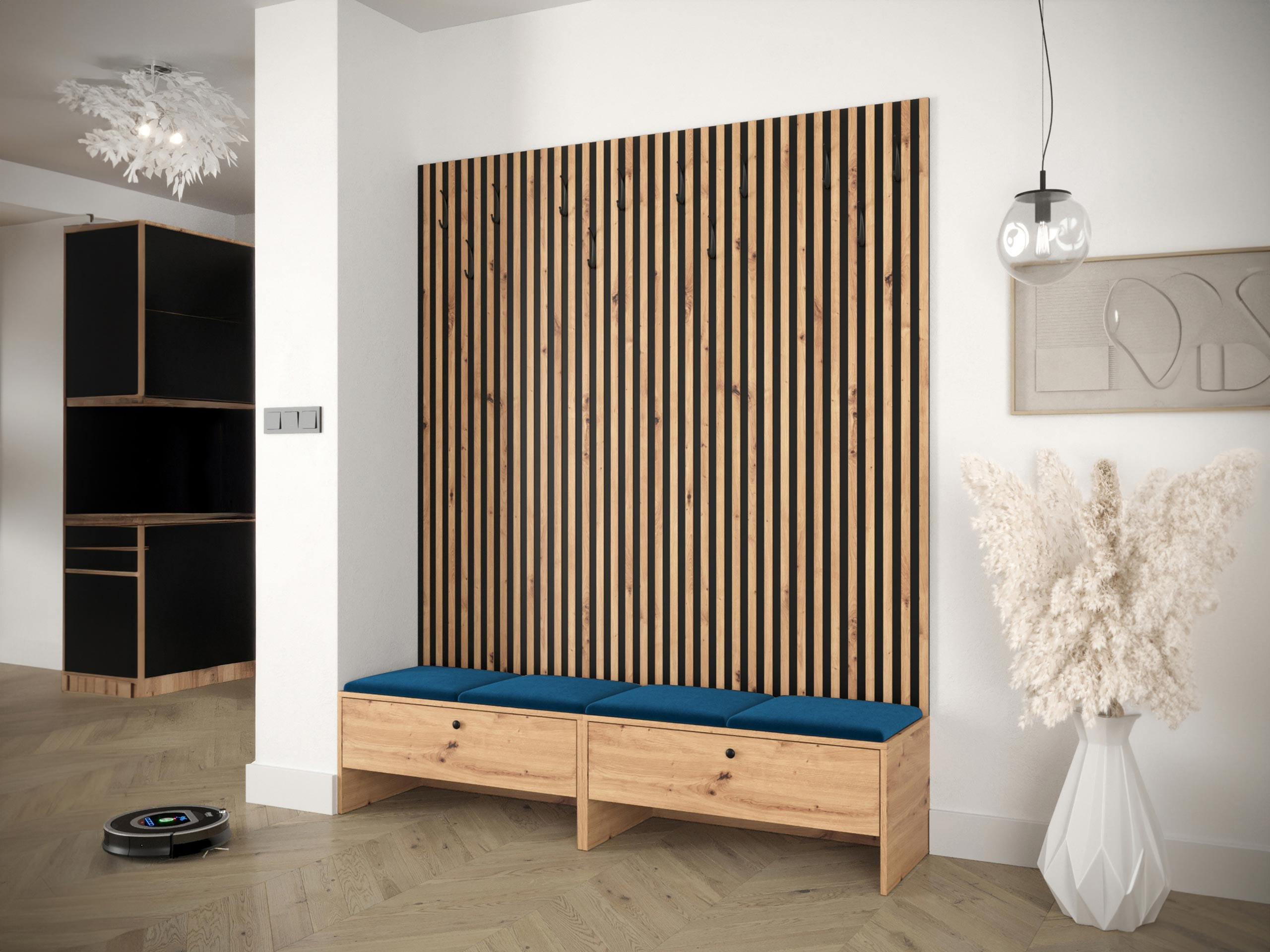 GARDEROBE Balma V - Blau, Holzwerkstoff (170/206/44cm) - MIRJAN24