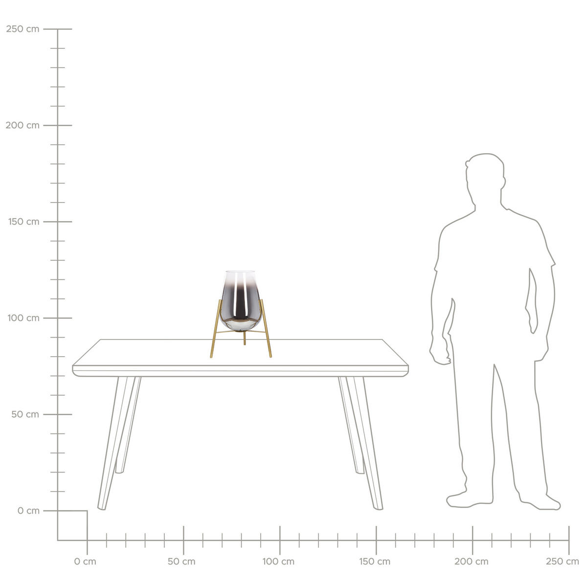 TISCHLAMPE Mena 55/55/44 cm - Goldfarben, Metall (55/55/44cm) - Beliani