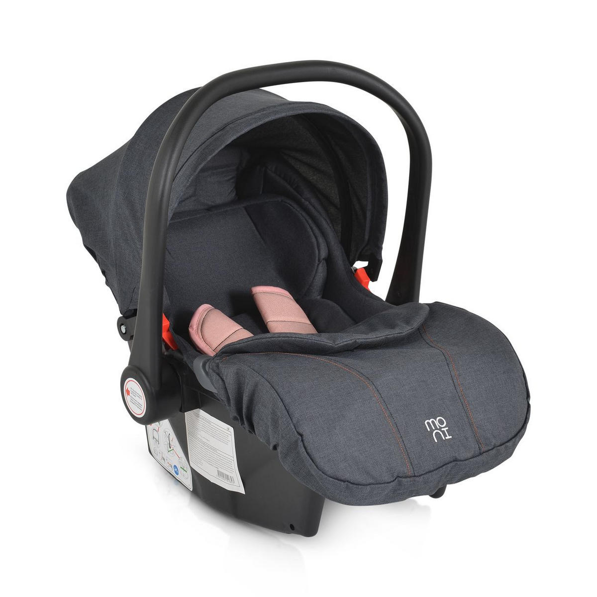 BABYSCHALE Trio Set Isofix rosa mit Isofixbasis Royal, i-Size (40 - 87cm) Adapter - Rosa, Kunststoff (44/68/44cm) - Moni
