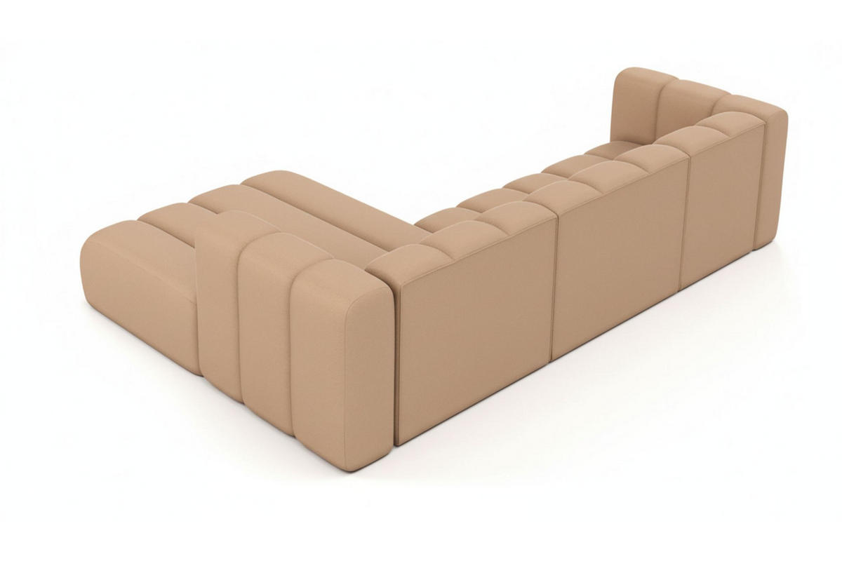 ECKSOFA L-Form Grand L 287 cm, Veloursstoff Salvador, Beige, Links - Beige, Holz (287/179cm) - Kaiser Möbel