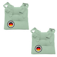 STUHLKISSEN mit Schleifenband 2er Set mint - Mintgrün, Textil (46/42/7cm) - Bonvionn