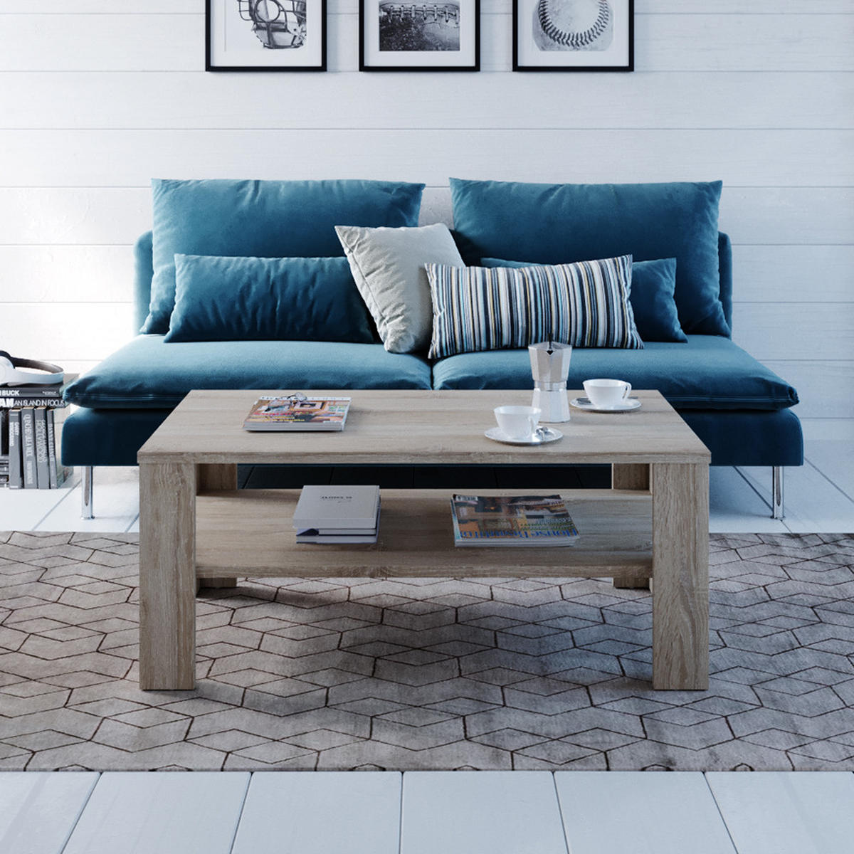 COUCHTISCH Sonoma 100 x 60 cm - Sonoma Eiche, Holzwerkstoff (60/100/42cm) - Vicco