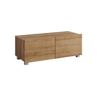 RTV-SCHRANK Bird Goldene Eiche, zweitüriger TV-tisch - Eichefarben/Silberfarben, Holzwerkstoff (100/37/43cm) - Bettso