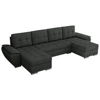 WOHNLANDSCHAFT UMBRIA U Dunkelgrau Stukture - Dunkelgrau/Grau, Textil/Metall (336/85/157cm) - MKS
