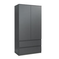 KLEIDERSCHRANK mit 2 Schubladen 90cm Anthrazit 180x90x50 cm - Anthrazit, Holzwerkstoff (90/180/50cm) - Mobelsta