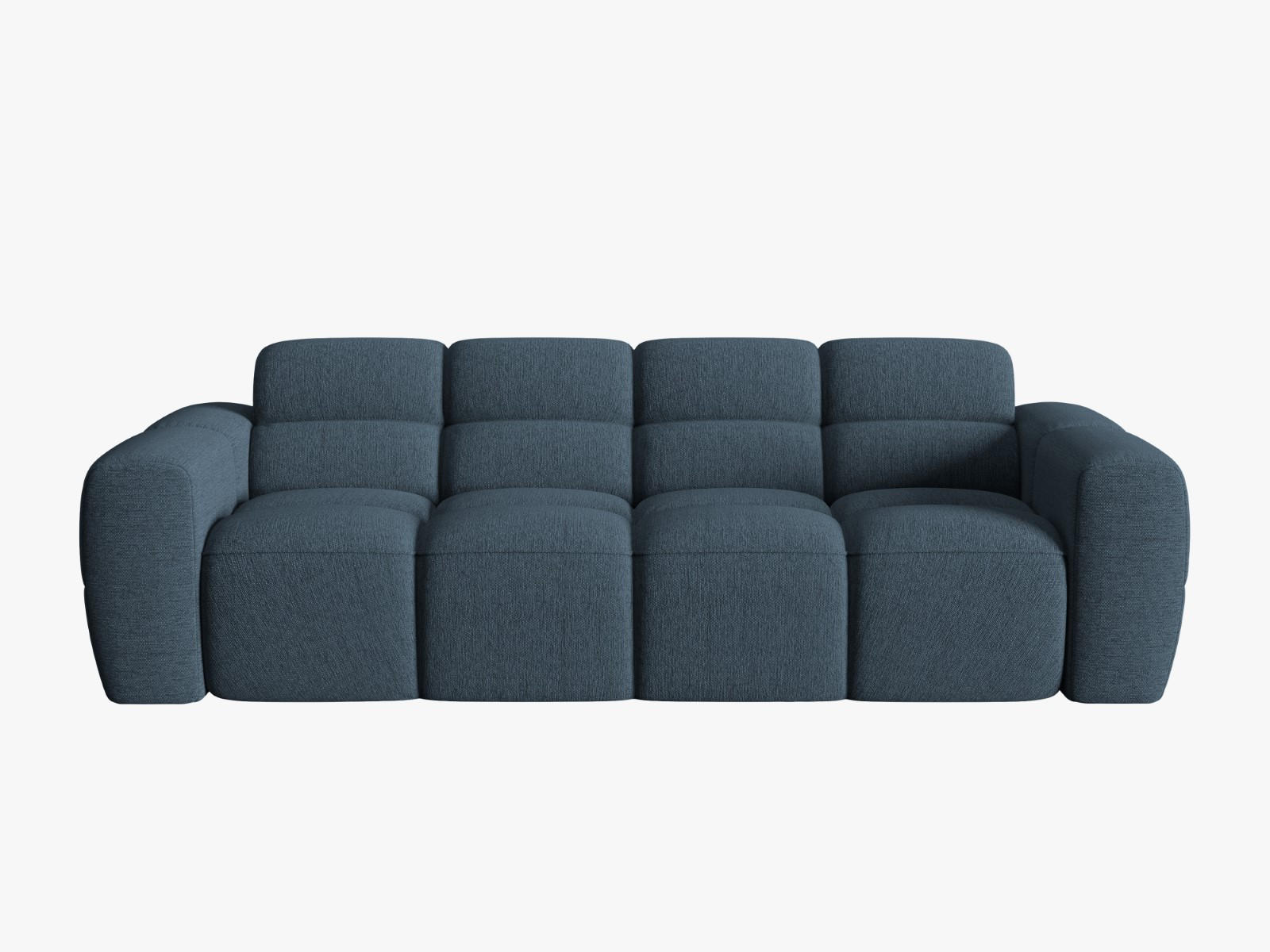 SOFA Lisa aus strukturiertem Stoff dunkelblau 4 Sitzplätze - Dunkelblau, Textil (256/77/101cm) - Micadoni