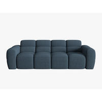 SOFA Lisa aus strukturiertem Stoff dunkelblau 4 Sitzplätze - Dunkelblau, Textil (256/77/101cm) - Micadoni