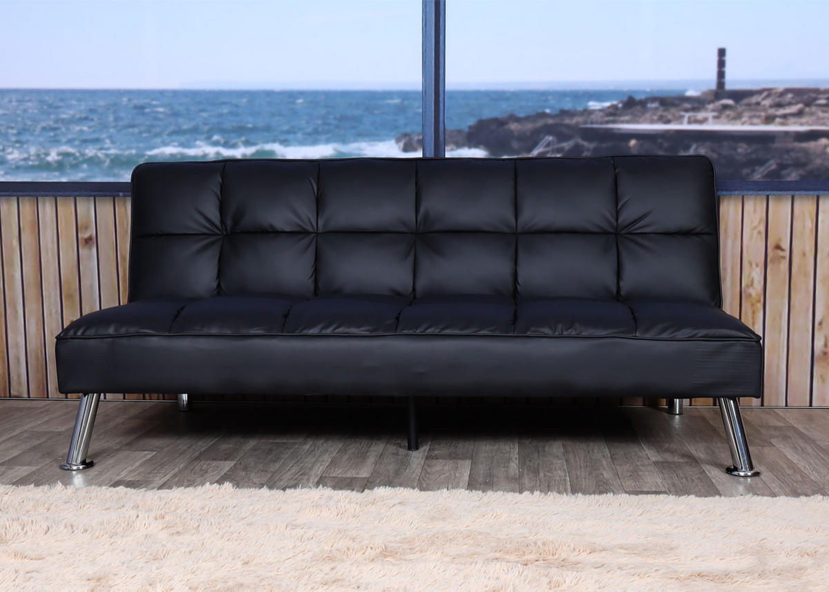 SOFA Schwarz - Schwarz, Textil (181/82/107cm) - MCW