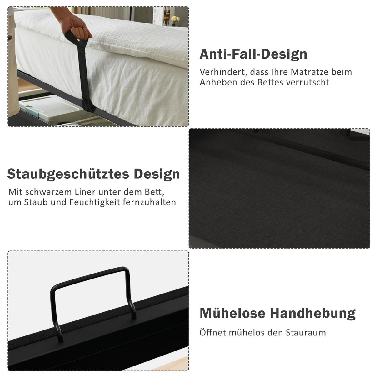 POLSTERBETT 90/200 cm Grau aus Baumwoll-Leinenstoff mit LED und Ladefunktion - Grau, Textil (90/200cm) - OKMYHOME
