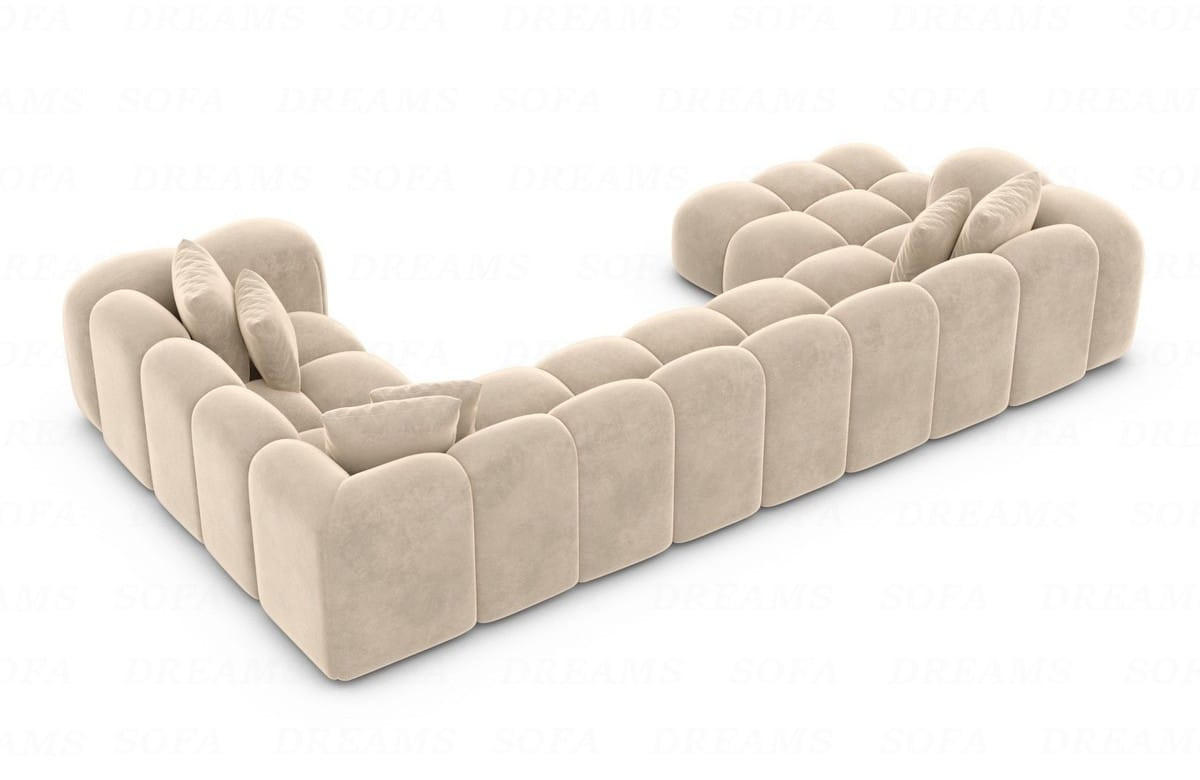 WOHNLANDSCHAFT Cloud Beige Samtstoff - Beige, Kunststoff (314/72/184cm)