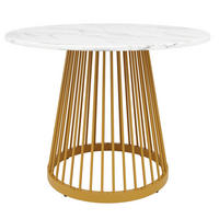 ESSTISCH runder marmor-optik & gold Ø 80 cm für 4 personen - Goldfarben, Holzwerkstoff (80/80/76cm) - Urban Meuble