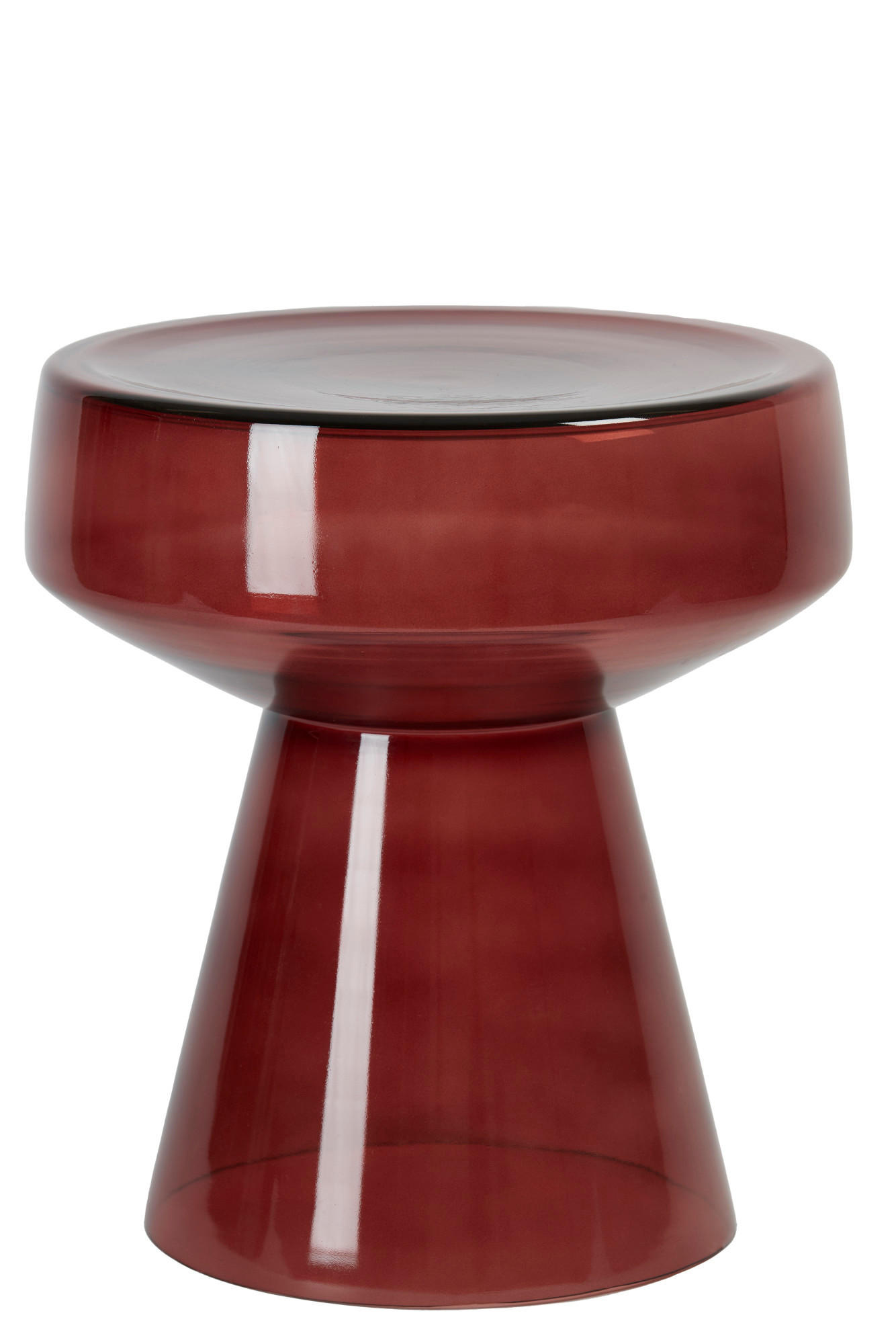 BEISTELLTISCH Dakwa Rot Ø37/44 cm - Rot, Glas (37/37/44cm) - Light & Living