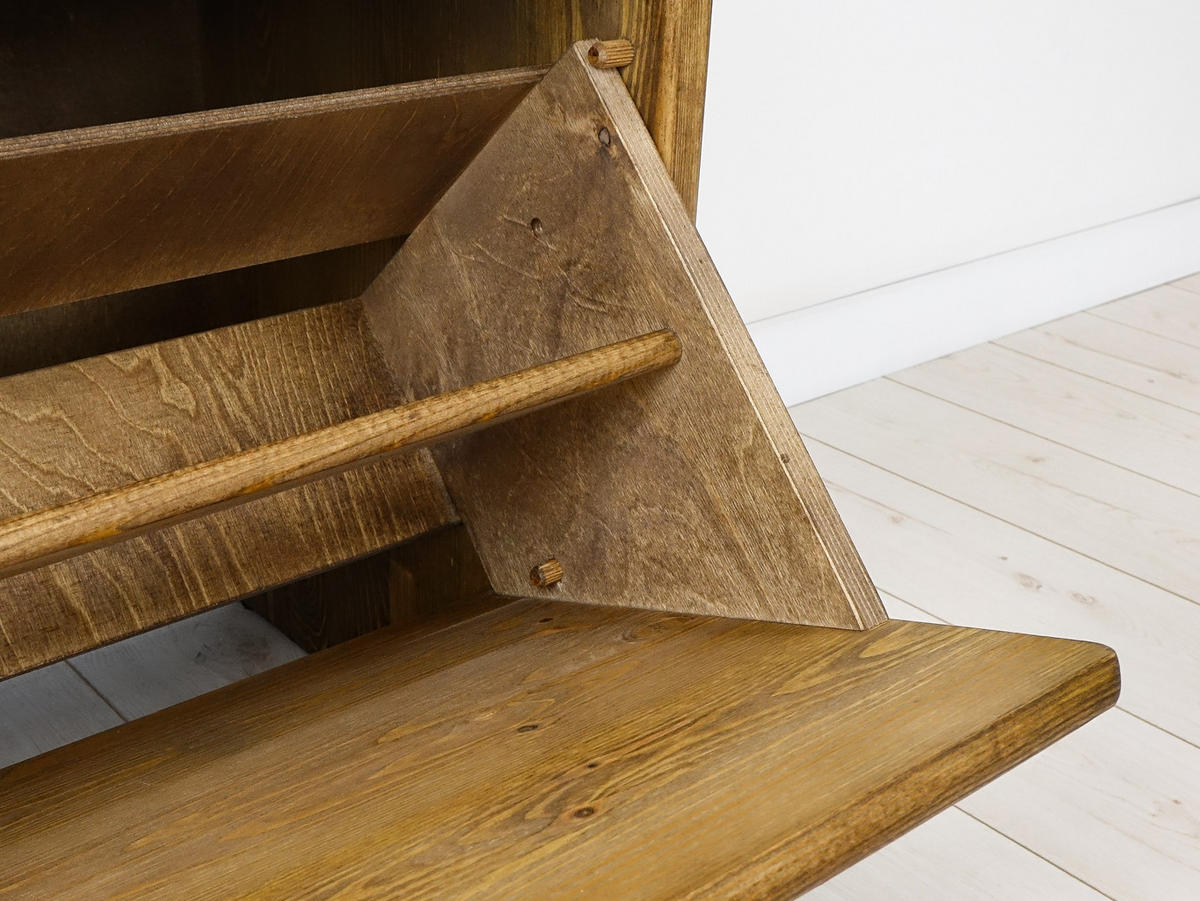 SCHUHSCHRANK aus Massivholz Rustyk 1 - Dunkelbraun, Holz (100/50/40cm) - Seart