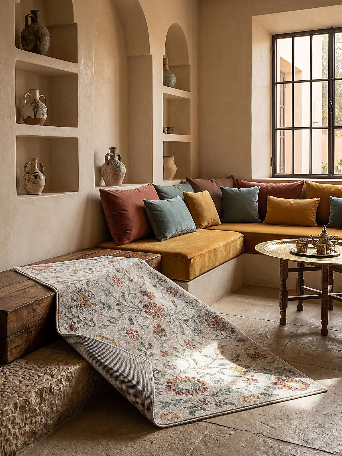 TEPPICH Outdoor Vintage LIMMAT Polypropylen Creme 120 x 170 cm - Beige, Textil (120/170cm) - KADIMA DESIGN