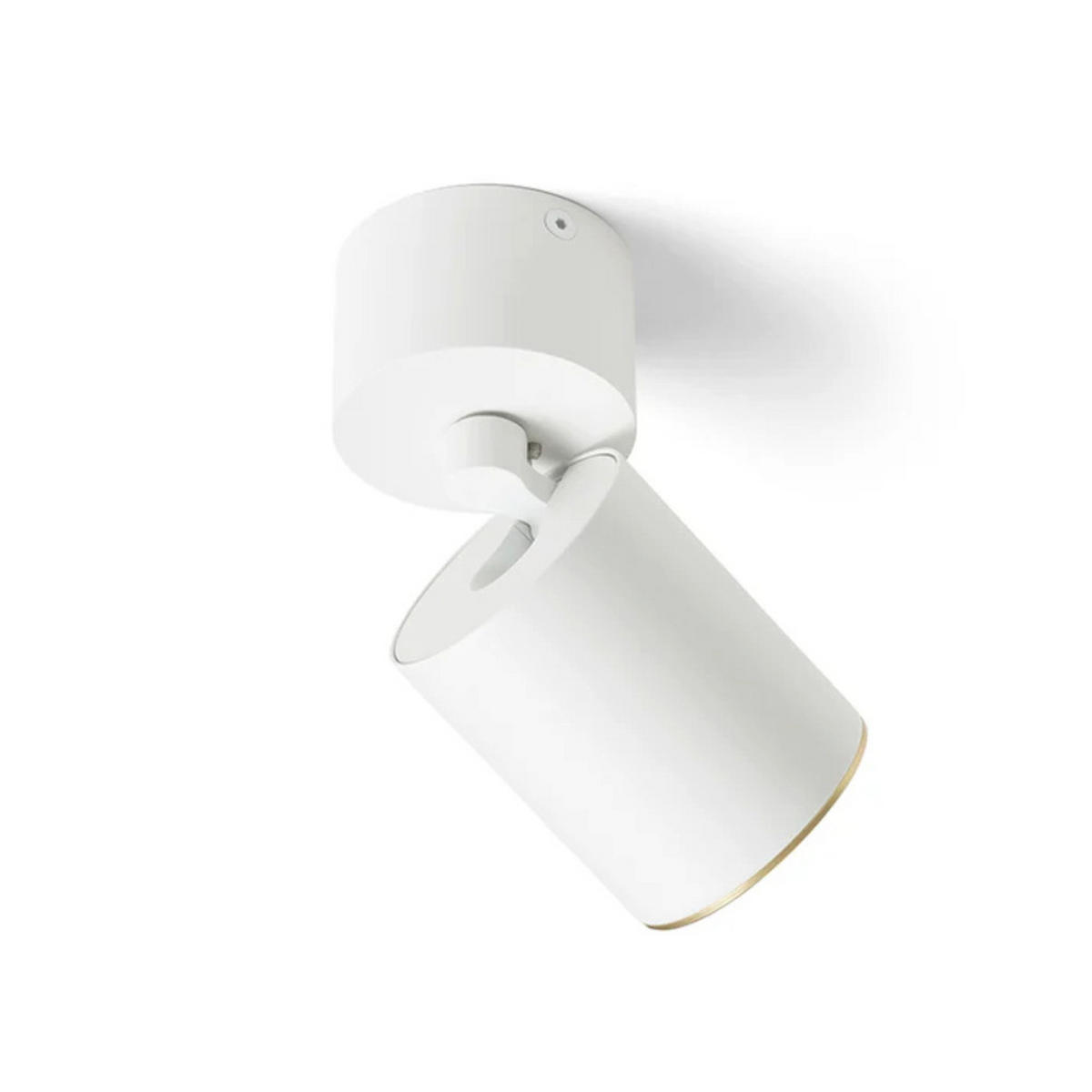 DECKENLEUCHTE DARIO weiß Gebürstes Messing 9 W - Weiß, Metall (7/7/15cm)