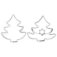 AUSSTECHFORM-SET Tannenbaum 2-teilig Silber - Silberfarben, Metall (4/1.5/4.5cm) - Orion 
