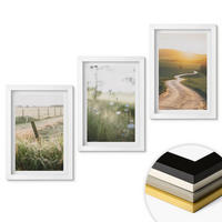 WANDBILDER 3er-Set - 20x30 cm Weißer Rahmen - Landschaftswiesenstraße West - Weiß, Kunststoff (20/30cm) - ArtPrintCave
