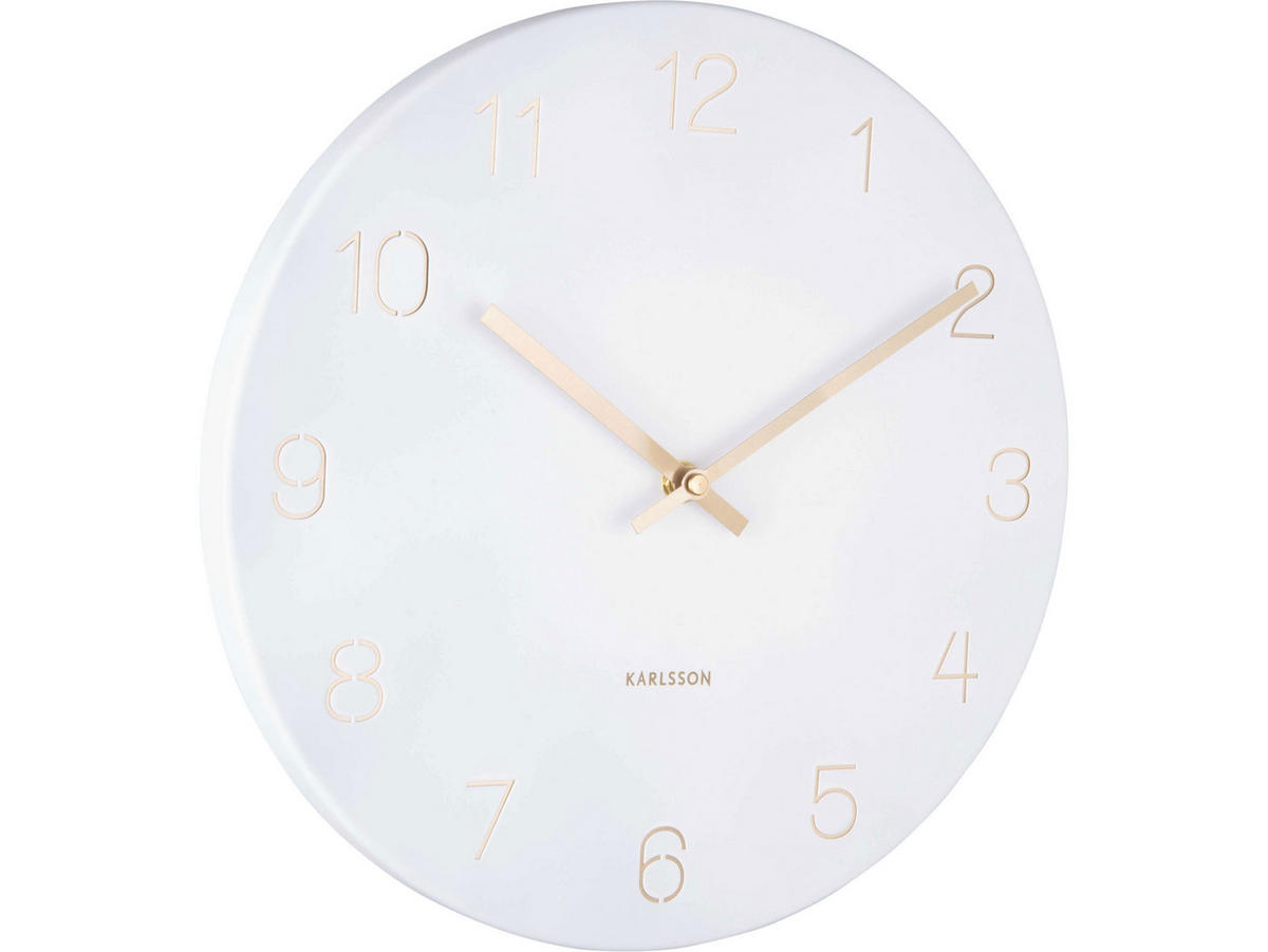WANDUHR Weiß 30x30cm - Weiß, Metall (30/30/4cm) - ONZENO