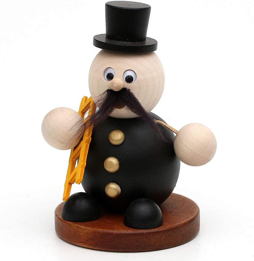 RAUCHFIGUR Schornsteinfeger 9,5/9,5/15 cm - Schwarz, Holz (9.5/15/9.5cm) - Dekoteam24