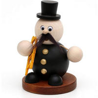 RAUCHFIGUR Schornsteinfeger 9,5/9,5/15 cm - Schwarz, Holz (9.5/15/9.5cm) - Dekoteam24
