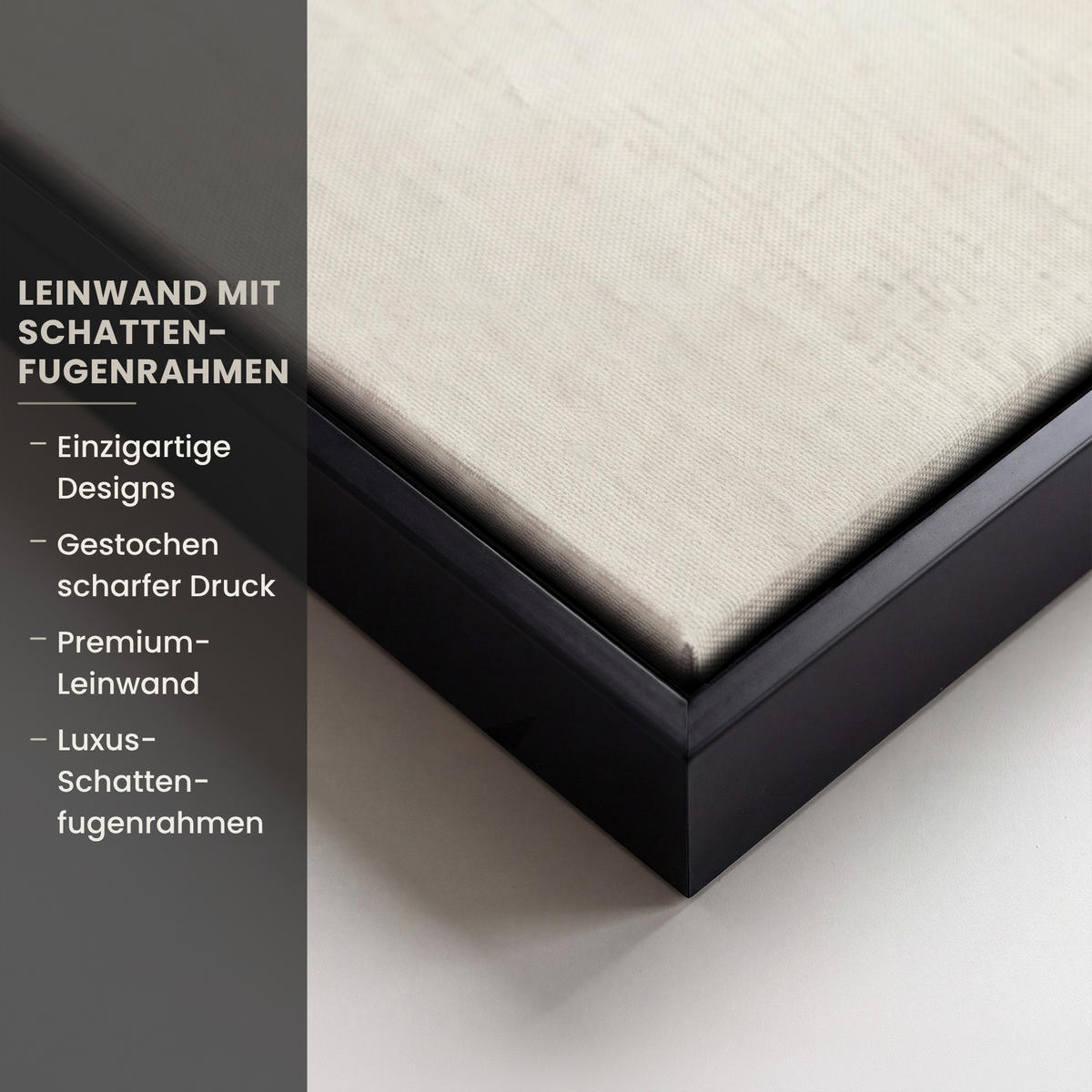 LEINWAND Bilder mit Rahmen - Abstrakt - Formen - Dunkelblau - 90x90 - Cognac, Textil (90/90cm) - MuchoWow