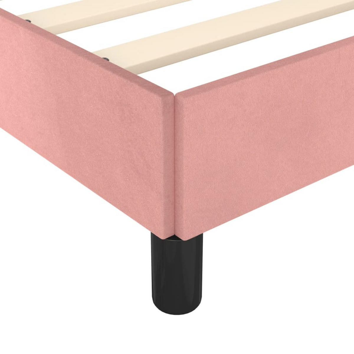 BETTGESTELL Rosa 140/200 Cm Samt - Rosa, Textil (140/200cm) - vidaXL