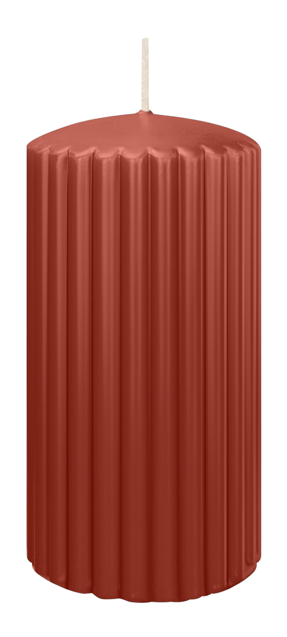 RILLEN KERZEN Ahorn 150 x Ø 80 mm, 4 Stück - Ahornfarben, Paraffin (8/15/15cm) - Wiedemann Kerzen